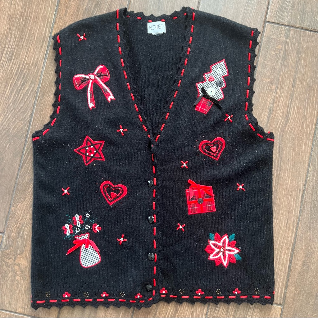 Vintage Christmas Vest By Koret Size Large (No Size Tag)